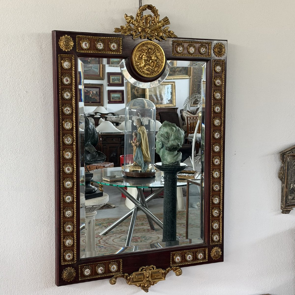 Louis XVI-style Mahogany Console Table With Mirror, France, Early 20th Century-photo-3