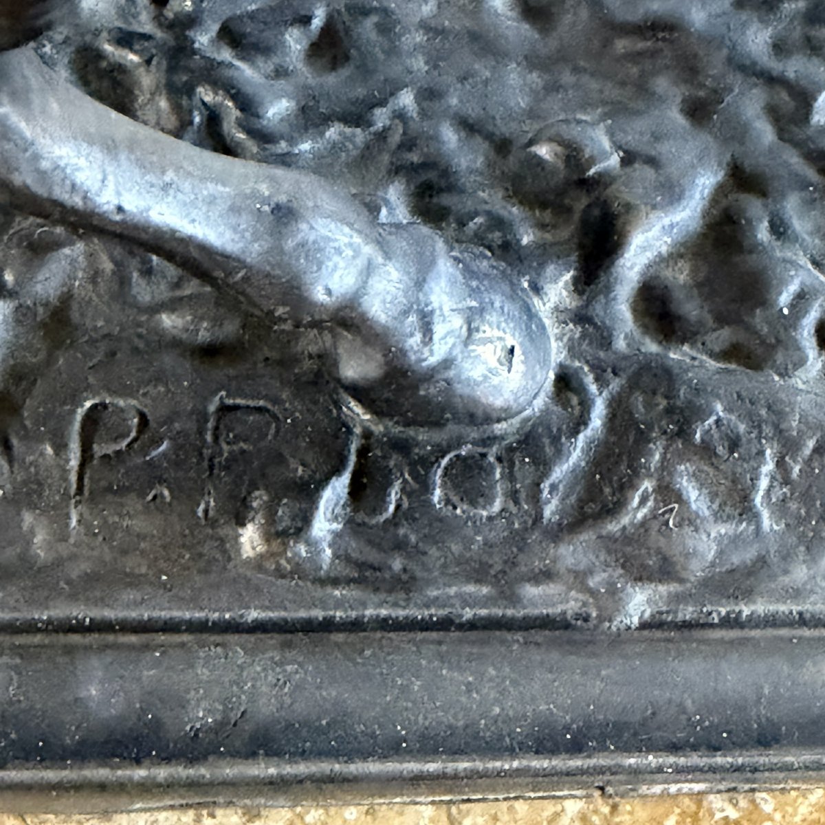 Ancienne sculpture en bronze, cheval cabré, fin du XIXe siècle-photo-3