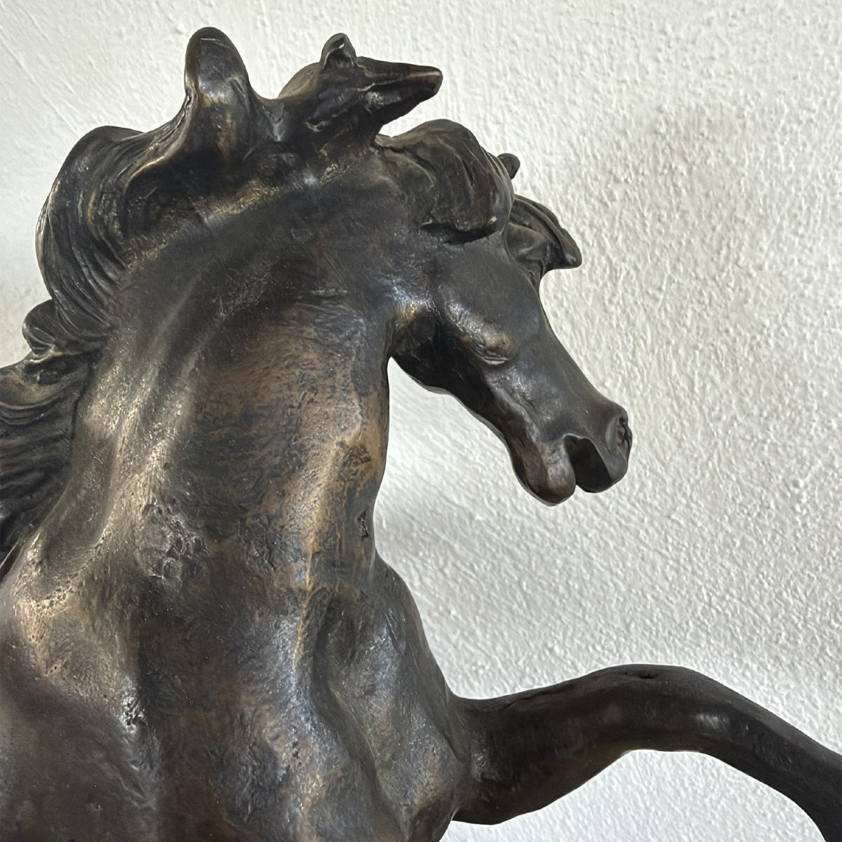 Ancienne sculpture en bronze, cheval cabré, fin du XIXe siècle-photo-4
