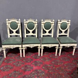 Antique Group Of Lacquered And Gilded Chairs