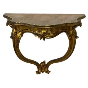 Console murale en bois doré