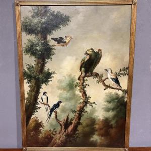 Peinture naturaliste ancienne du XIXe siècle