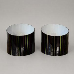 Paire d’appliques en verre de Murano noir à décors polychromes