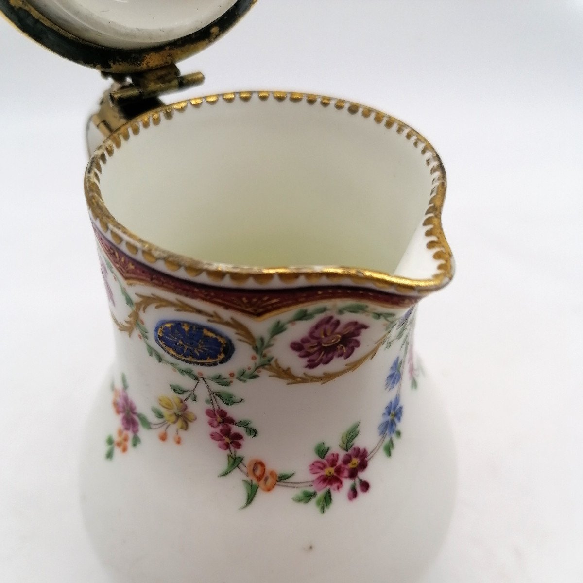 Sèvres Porcelain And Vermeil Pot - XVIIIth Century-photo-4