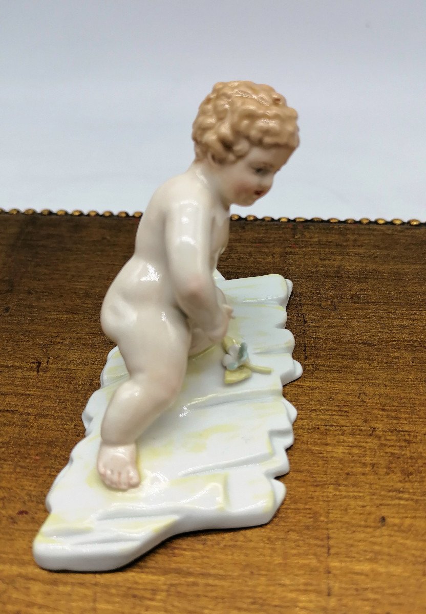 Pair Of Porcelain Putti From Berlin Kpm Nineteenth-photo-3