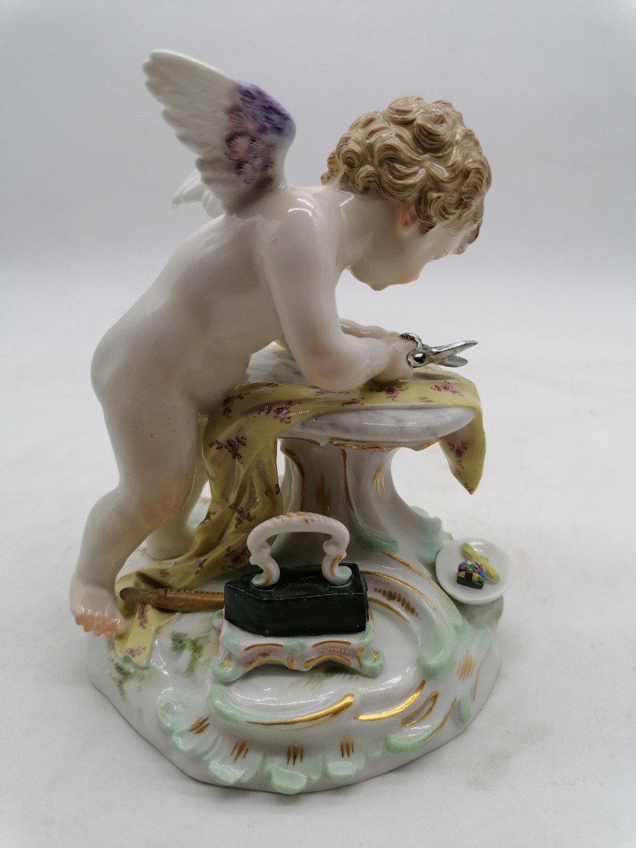 Amour Tailleur En Porcelaine De Meissen XIXème-photo-4