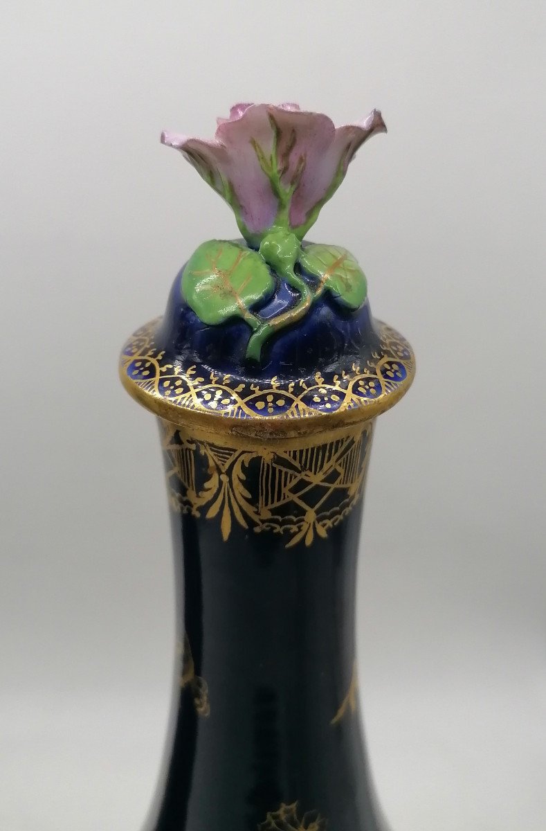 Pair Of 19th Century Meissen Porcelain Bottle Vases-photo-2