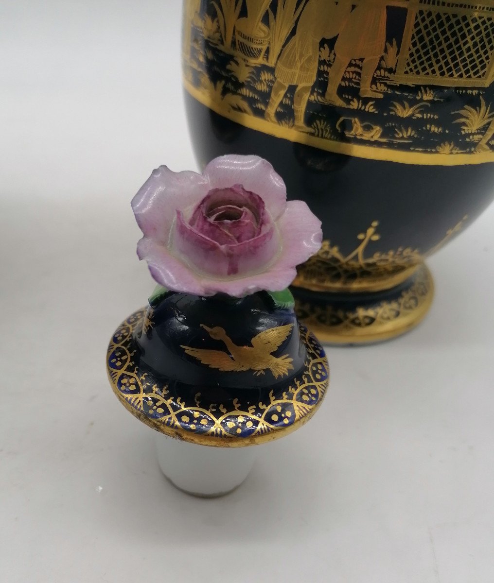 Pair Of 19th Century Meissen Porcelain Bottle Vases-photo-7