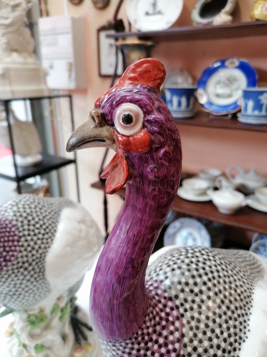 Paire de Pintades En Porcelaine - Samson Fin XIXème-photo-3