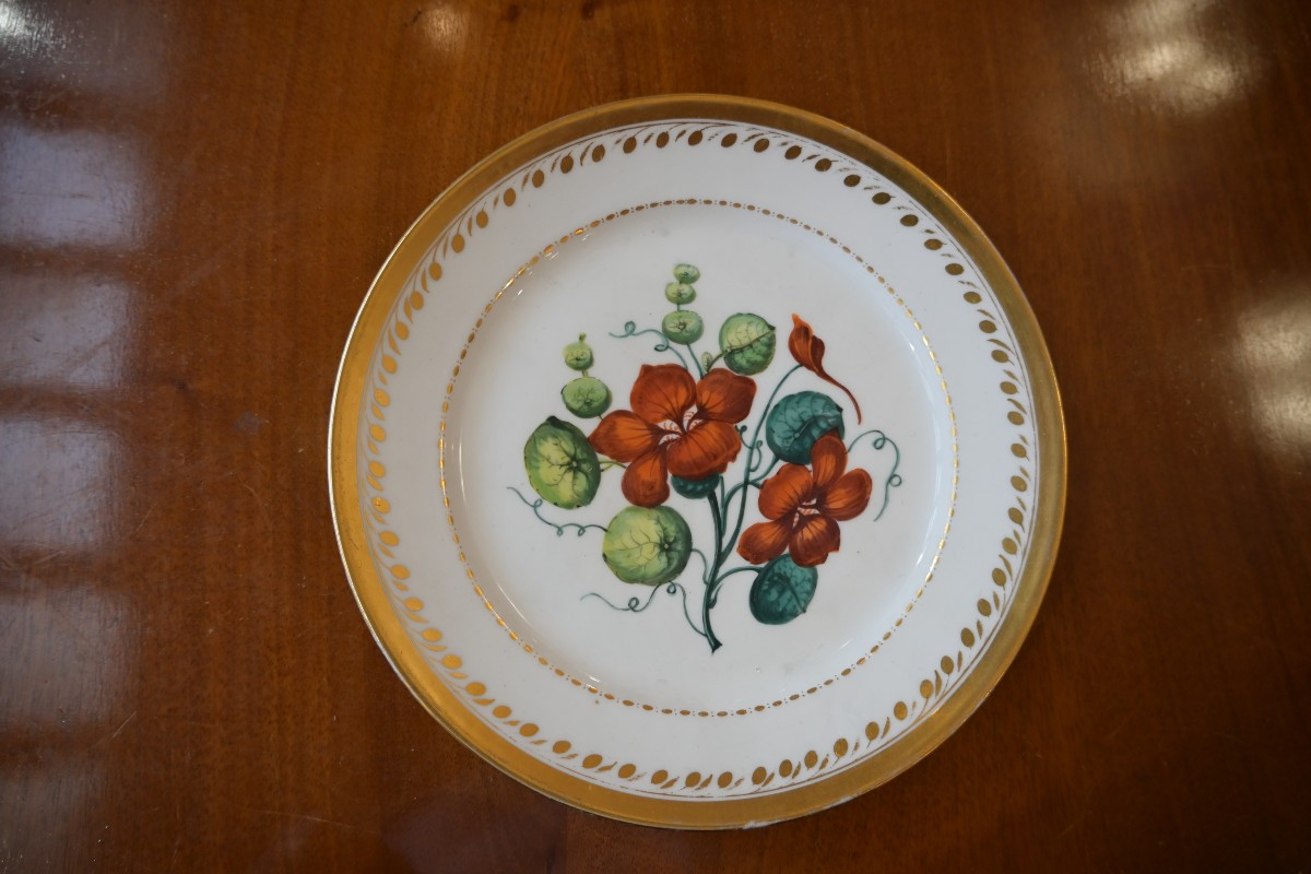 6 assiettes, Service Botanique, Flamen-fleury, Paris 1820-1830-photo-5