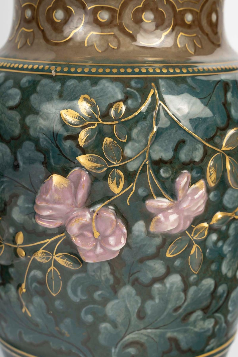 Paire de vases attribuée à Ernest  Chaplet-photo-2