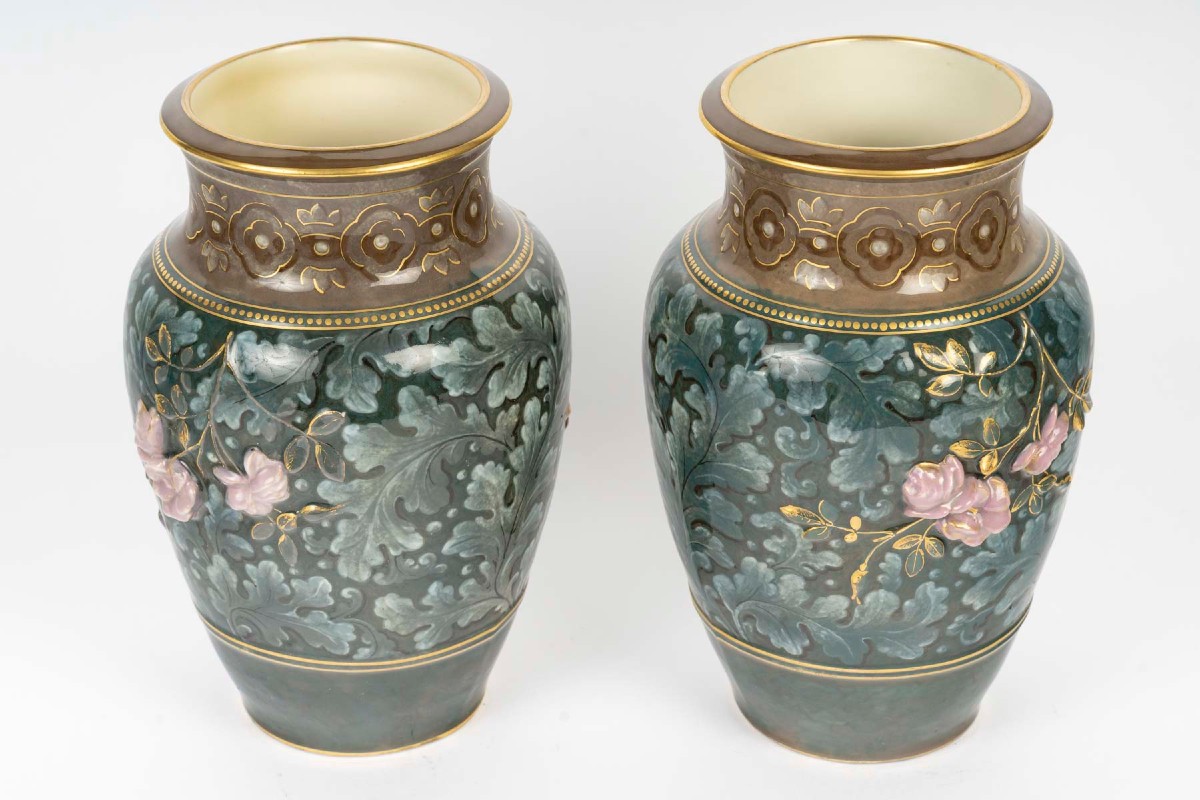 Paire de vases attribuée à Ernest  Chaplet-photo-2