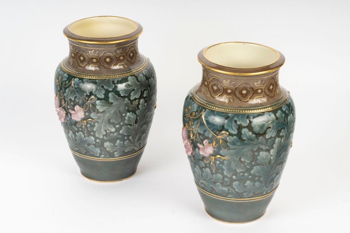 Paire de vases attribuée à Ernest  Chaplet-photo-4
