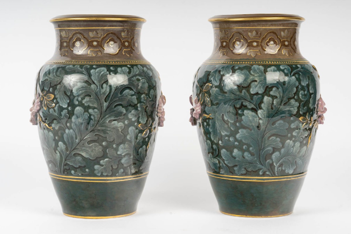 Paire de vases attribuée à Ernest  Chaplet