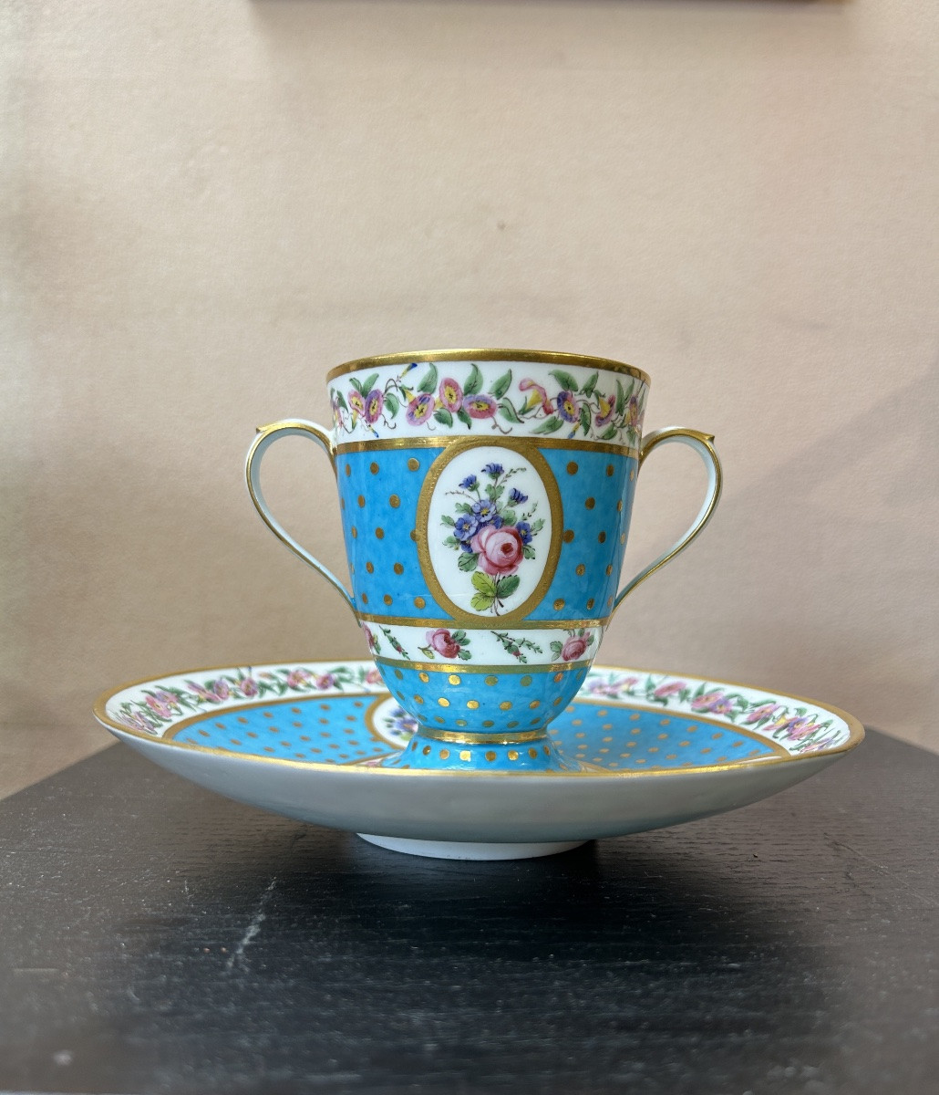 Tasse porcelaine tendre de Sèvres, époque révolutionnaire -photo-4
