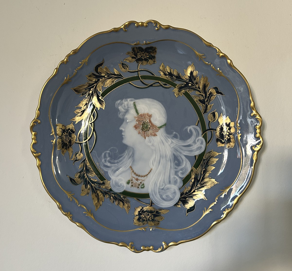 Pair Of Plates In Limoges Porcelain, Pâte Sur Pâte Decoration, Riffaterre-photo-2
