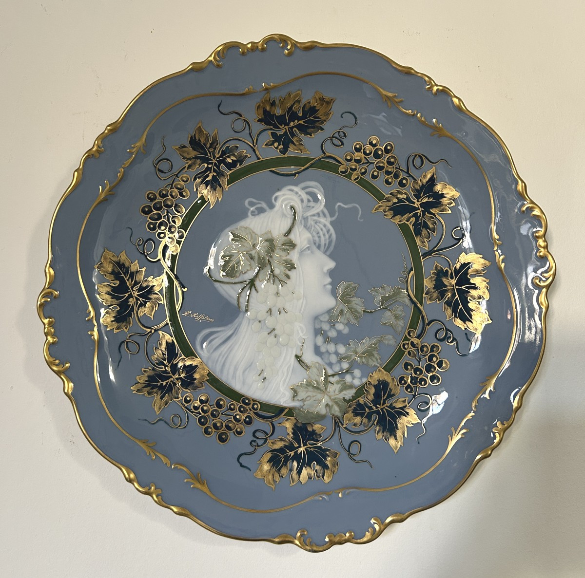 Pair Of Plates In Limoges Porcelain, Pâte Sur Pâte Decoration, Riffaterre-photo-3