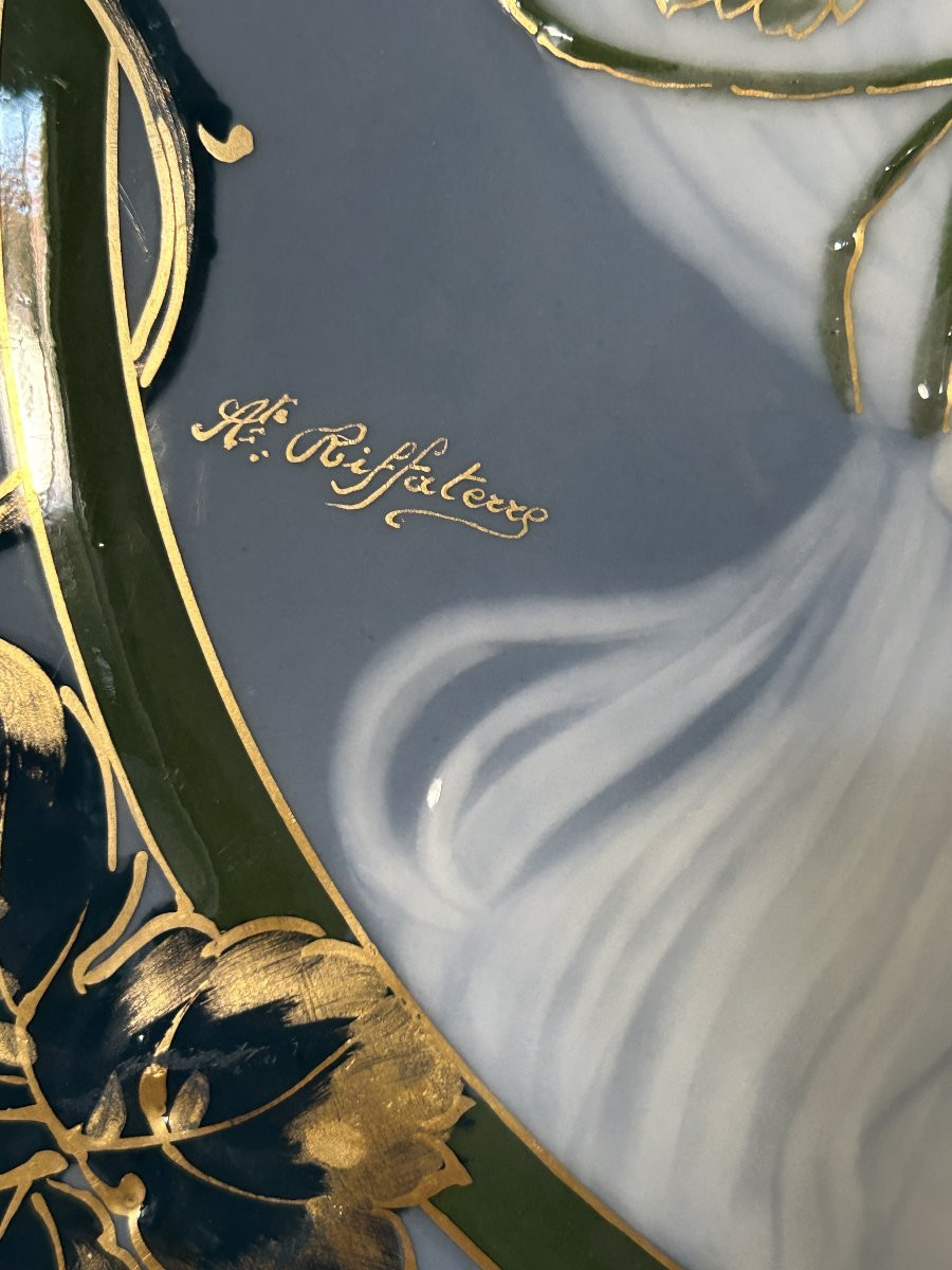 Pair Of Plates In Limoges Porcelain, Pâte Sur Pâte Decoration, Riffaterre-photo-4