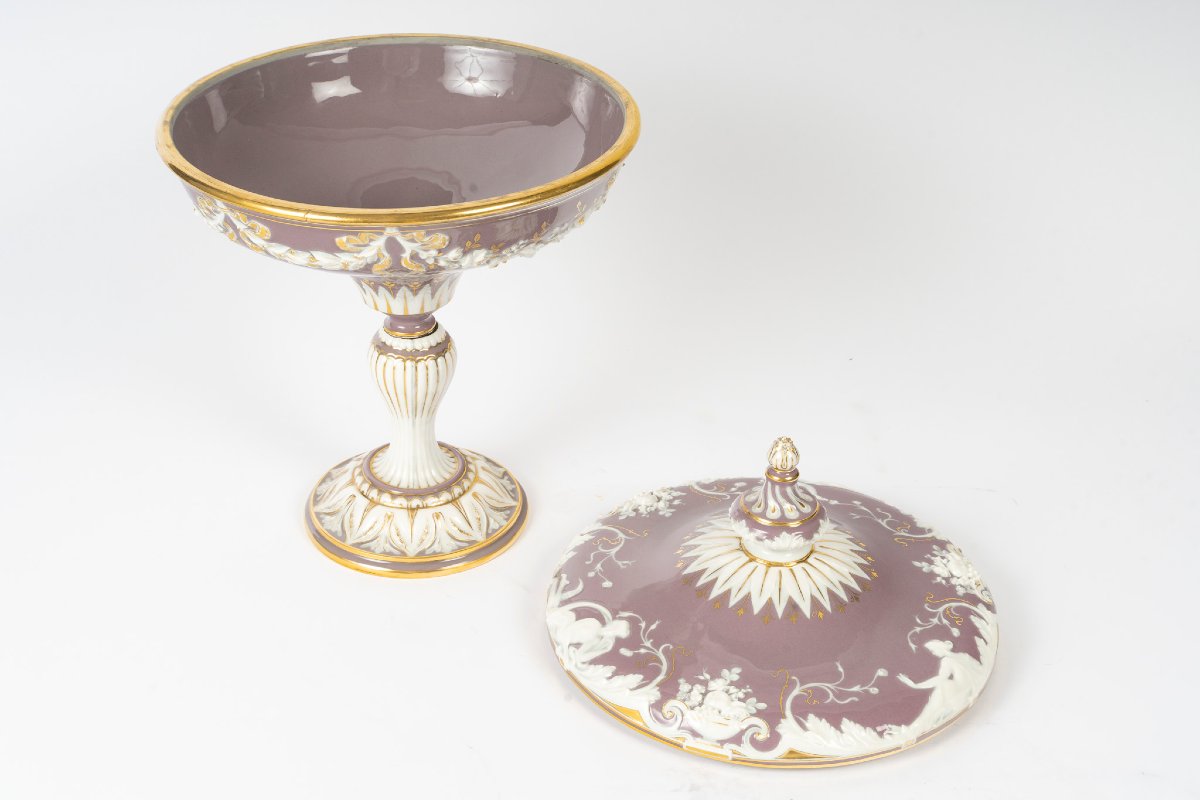  Covered Bowl Made Of Sèvres Porcelain With A Paste-on-paste Decoration, By Jules Archelais, Second Empire-photo-3