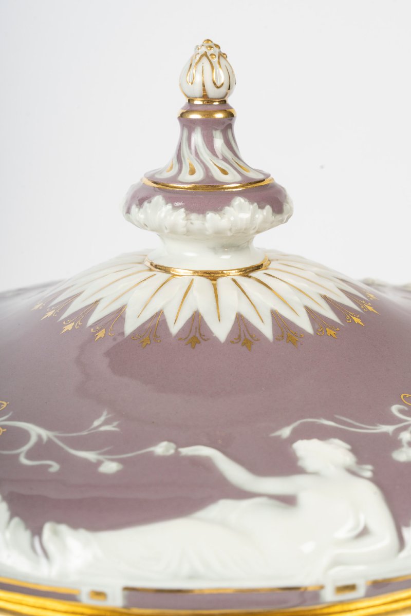  Covered Bowl Made Of Sèvres Porcelain With A Paste-on-paste Decoration, By Jules Archelais, Second Empire-photo-4