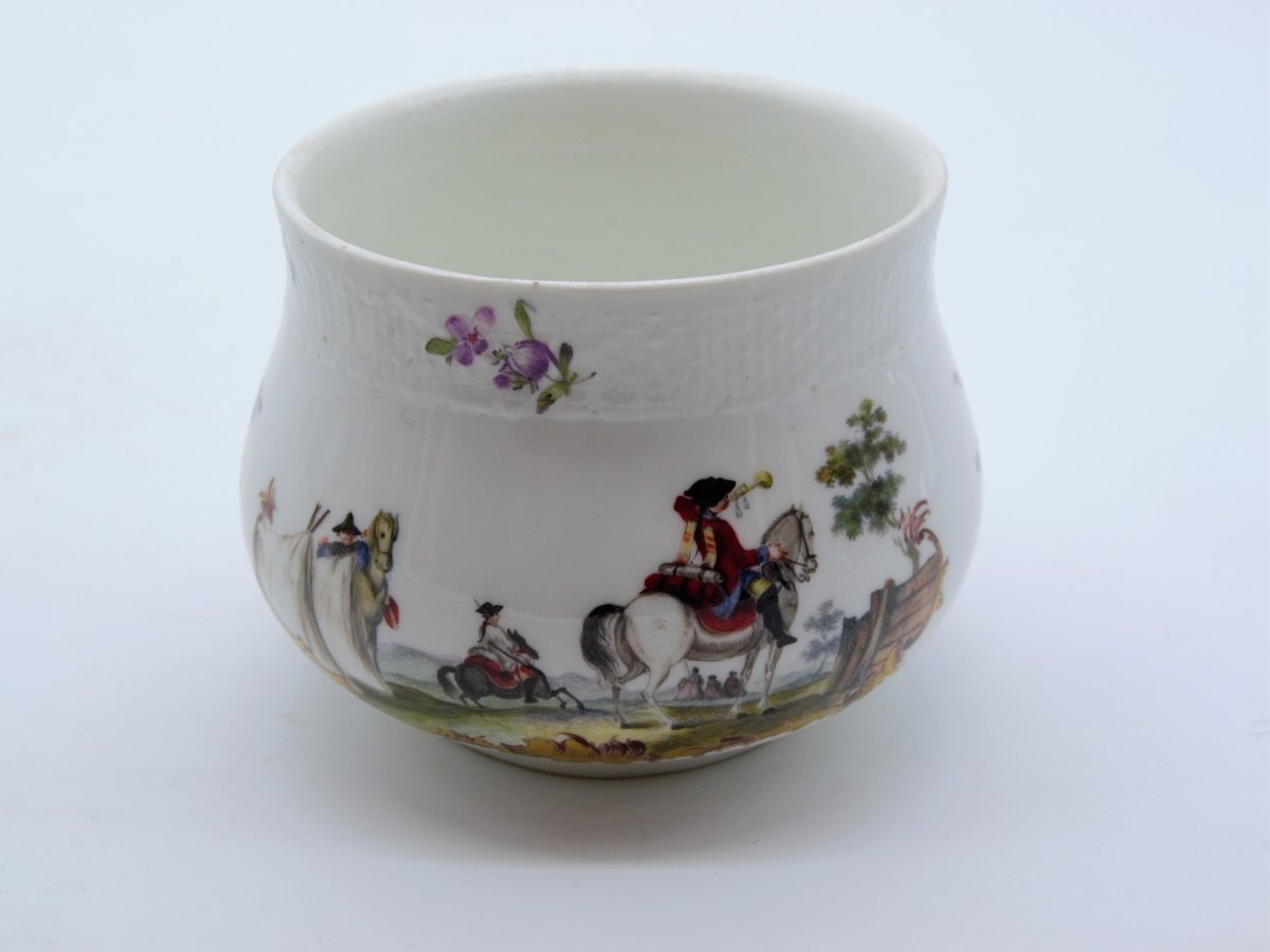 Porcelain Juice Jar Military Decor - Meissen XVIII-photo-3