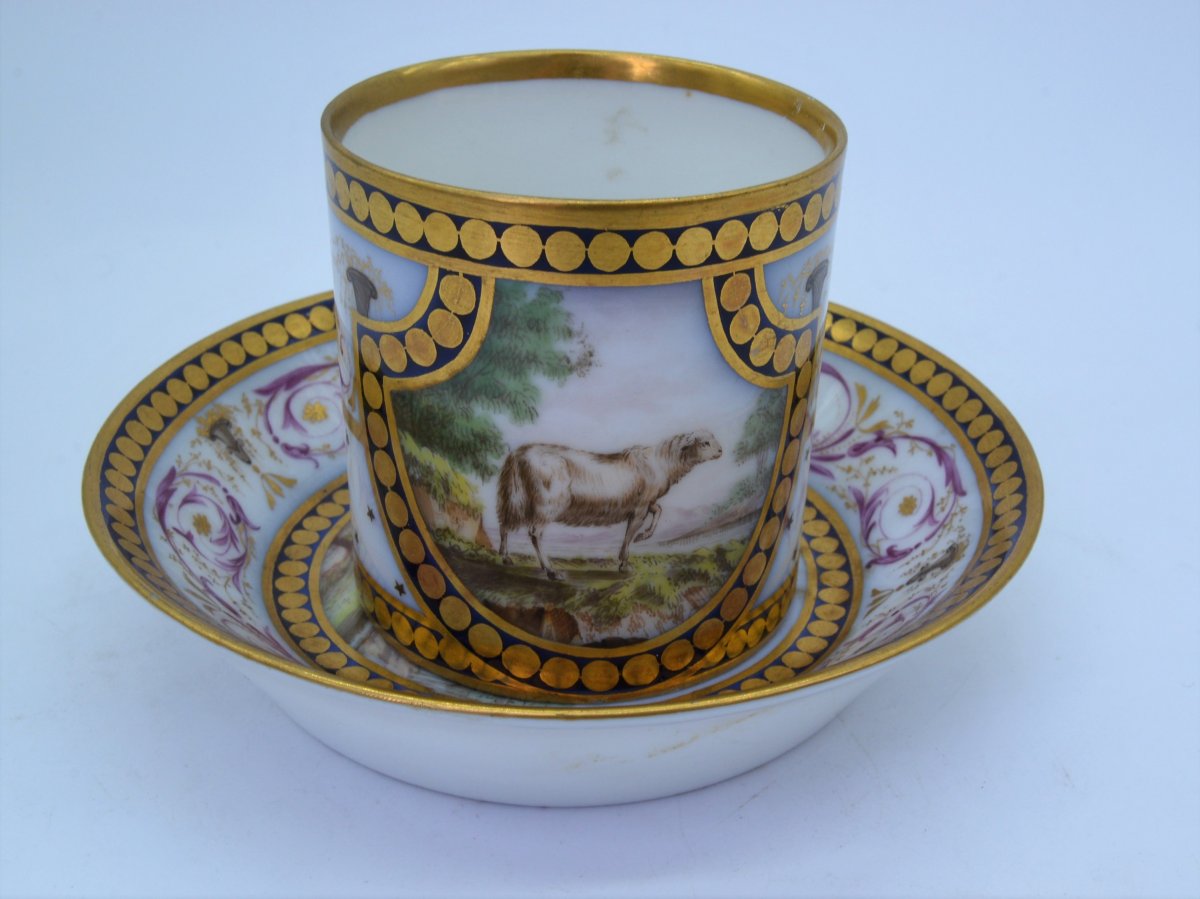 Pair Of Cups Marked Cretté Late XVIII - Manufacture Bruxelle-photo-3
