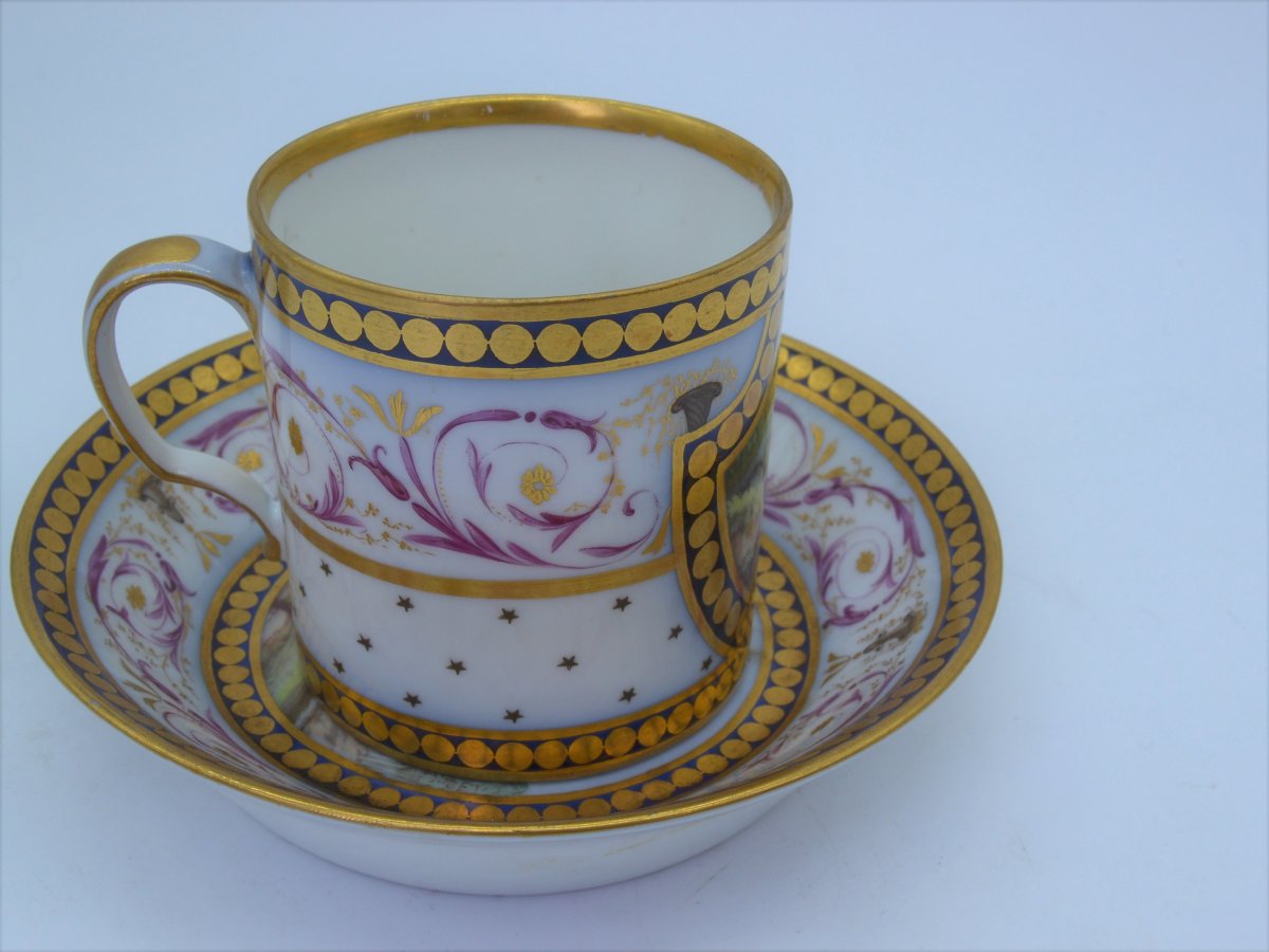 Pair Of Cups Marked Cretté Late XVIII - Manufacture Bruxelle-photo-1