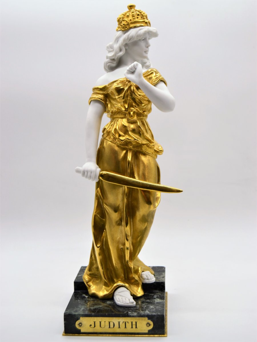 Biscuit And Bronze "judith" Figurine - XIXth