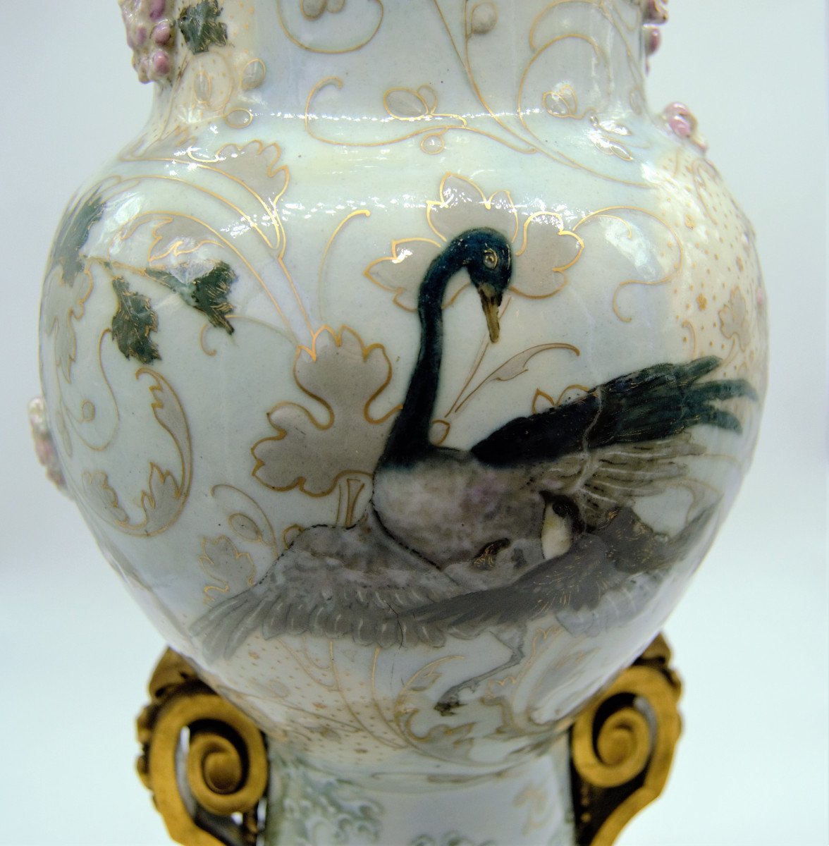Albert Dammouse (1848-1926) Workshop At Sevres - Porcelain Vase-photo-3