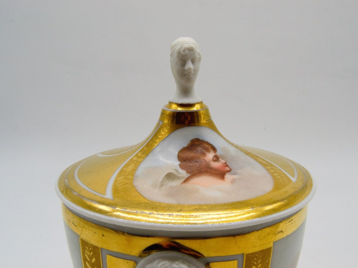 Paris-limoges Porcelain Sugar Bowl - XIXth Century-photo-4