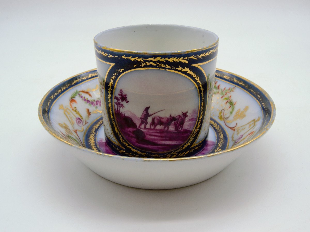 Tasse En Porcelaine de Paris à Décor de scènes rurales - XIXème - Sans Marque