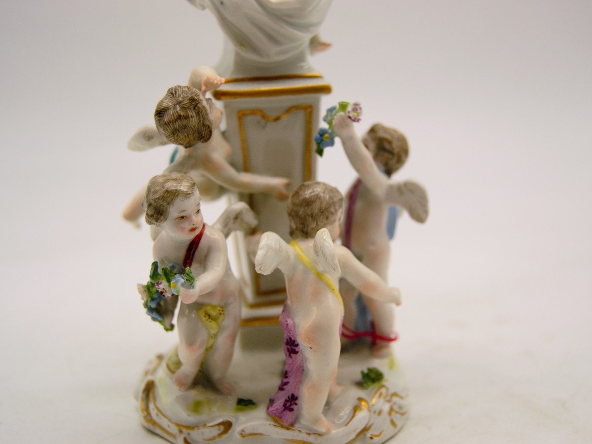 Meissen Porcelain Subject - Putti And Female Bust - XVIIIth-photo-3