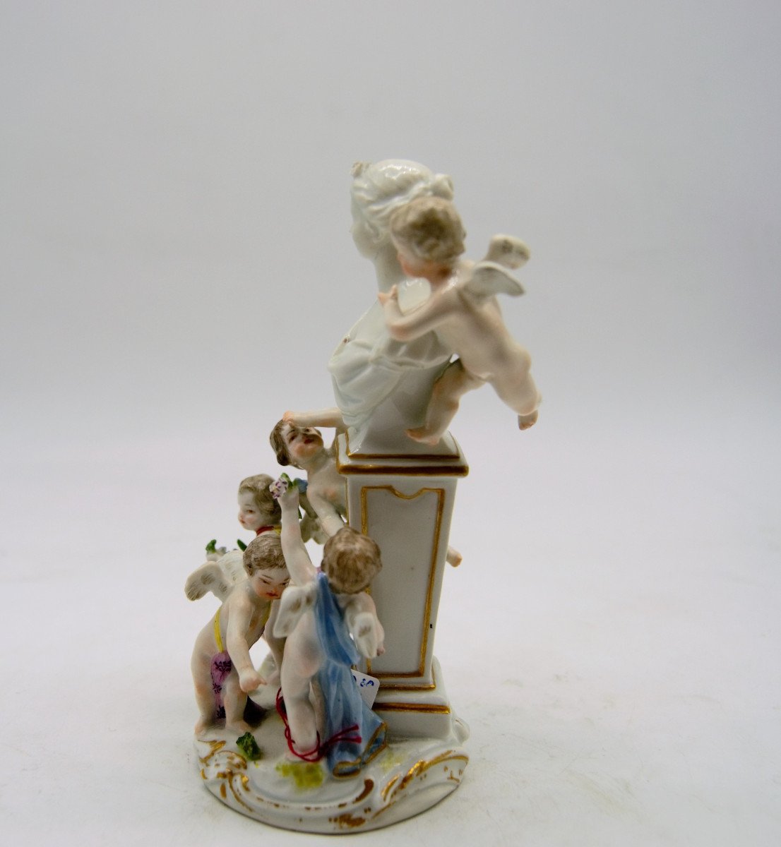 Meissen Porcelain Subject - Putti And Female Bust - XVIIIth-photo-4