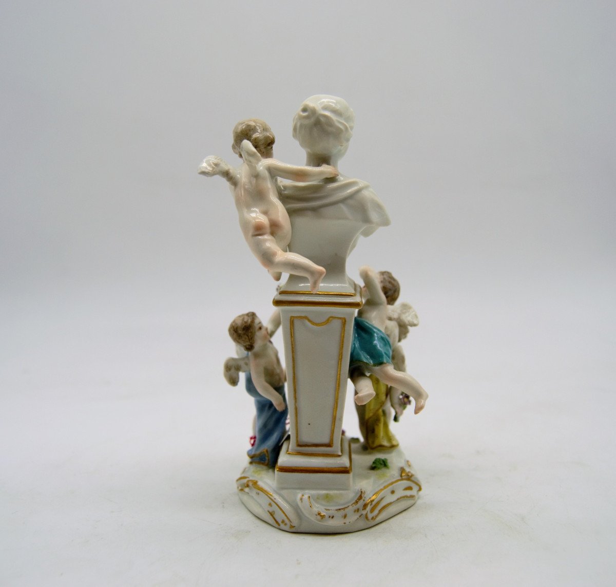 Meissen Porcelain Subject - Putti And Female Bust - XVIIIth-photo-2