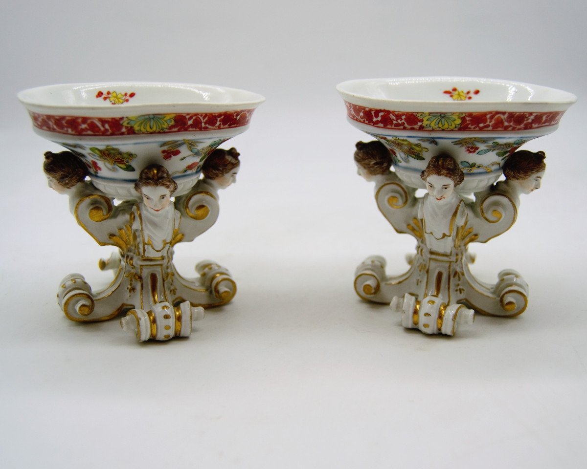 Rare Pair Of Porcelain Salerons - Meissen XVIIIth
