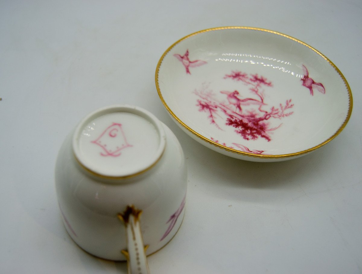 Soft Paste Cup Decorated With Birds - Sèvres XVIIIth-photo-4