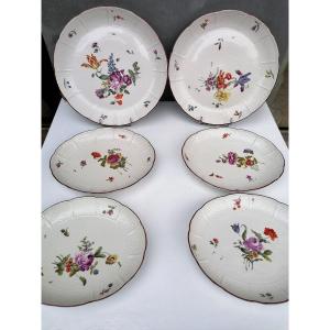 4 Raviers Et 2 Plats En Porcelaine - Ludwigsburg - XIXème