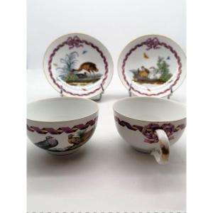 Pair Of Eighteenth Meissen Porcelain Cups