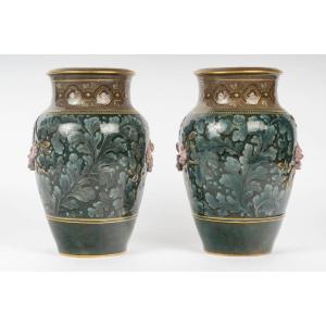 Paire de vases attribuée à Ernest Chaplet