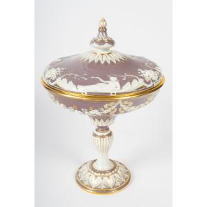  Covered Bowl Made Of Sèvres Porcelain With A Paste-on-paste Decoration, By Jules Archelais, Second Empire