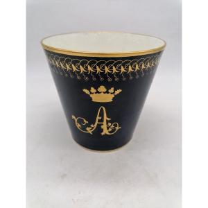 Cache-pot En Porcelaine De Sèvres XIXème - inititales A et C