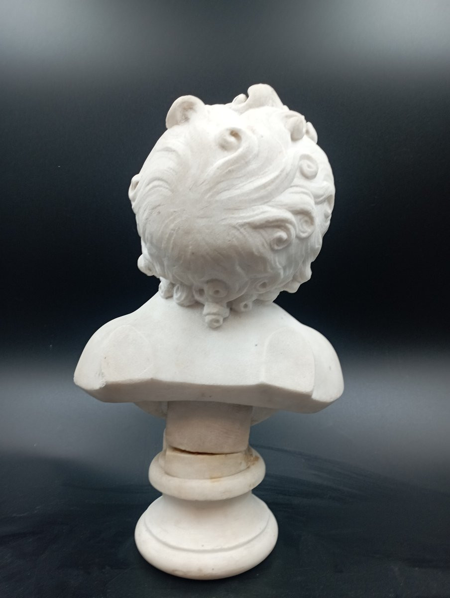 Bust Of A Child In Carrara Marble, 18th Century-photo-4