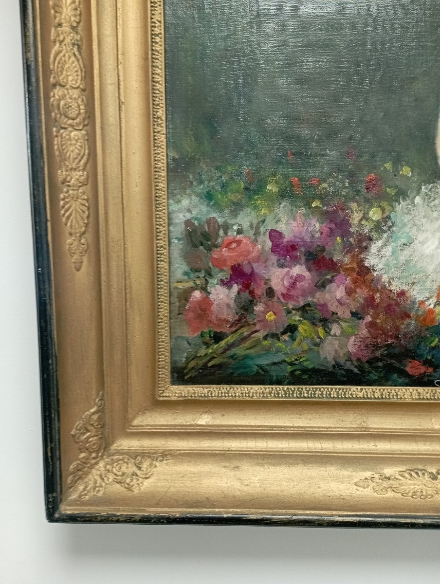 Oil On Canvas Of A Ballerina By R. Charlot -photo-2