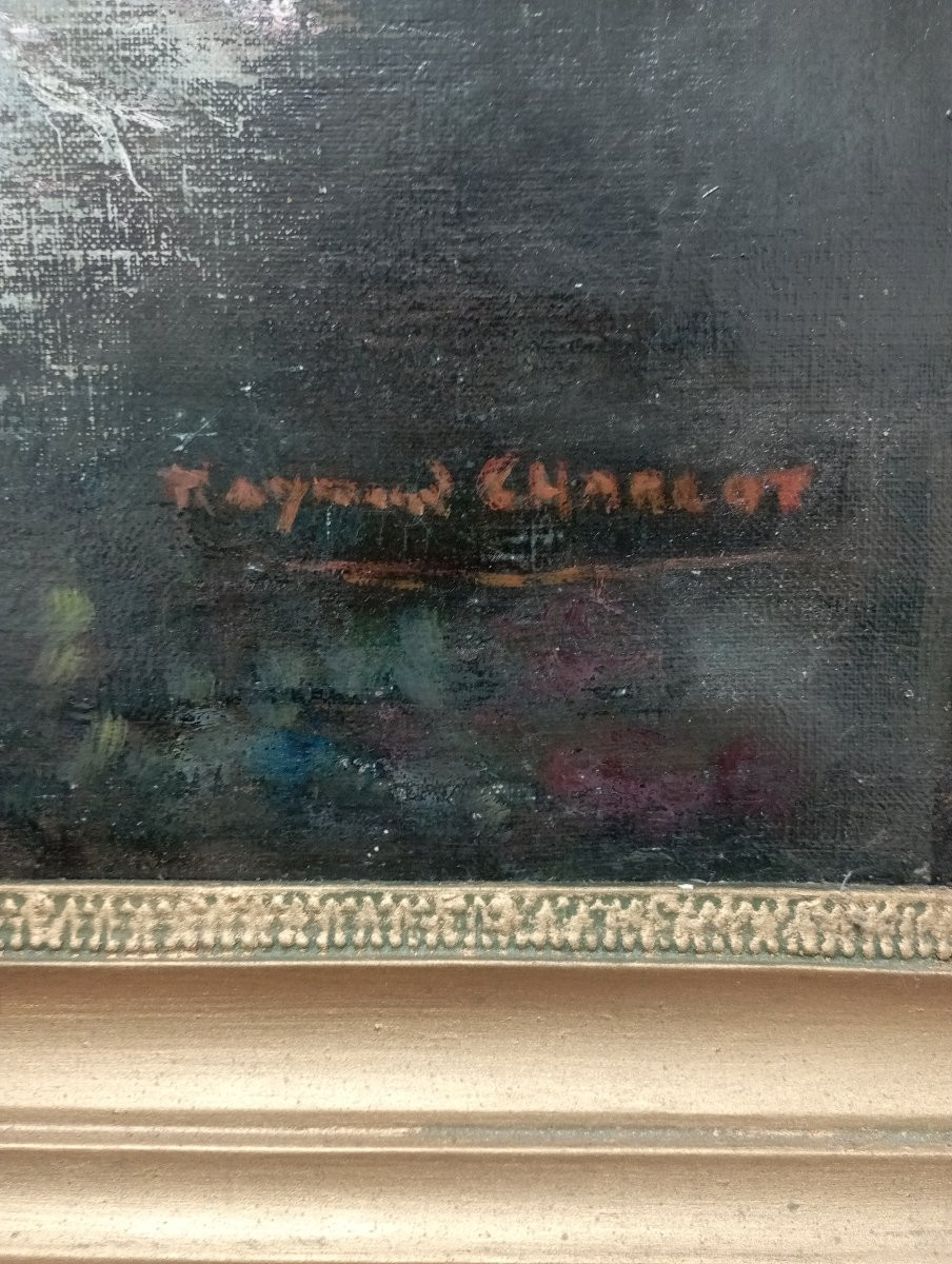 Oil On Canvas Of A Ballerina By R. Charlot -photo-3