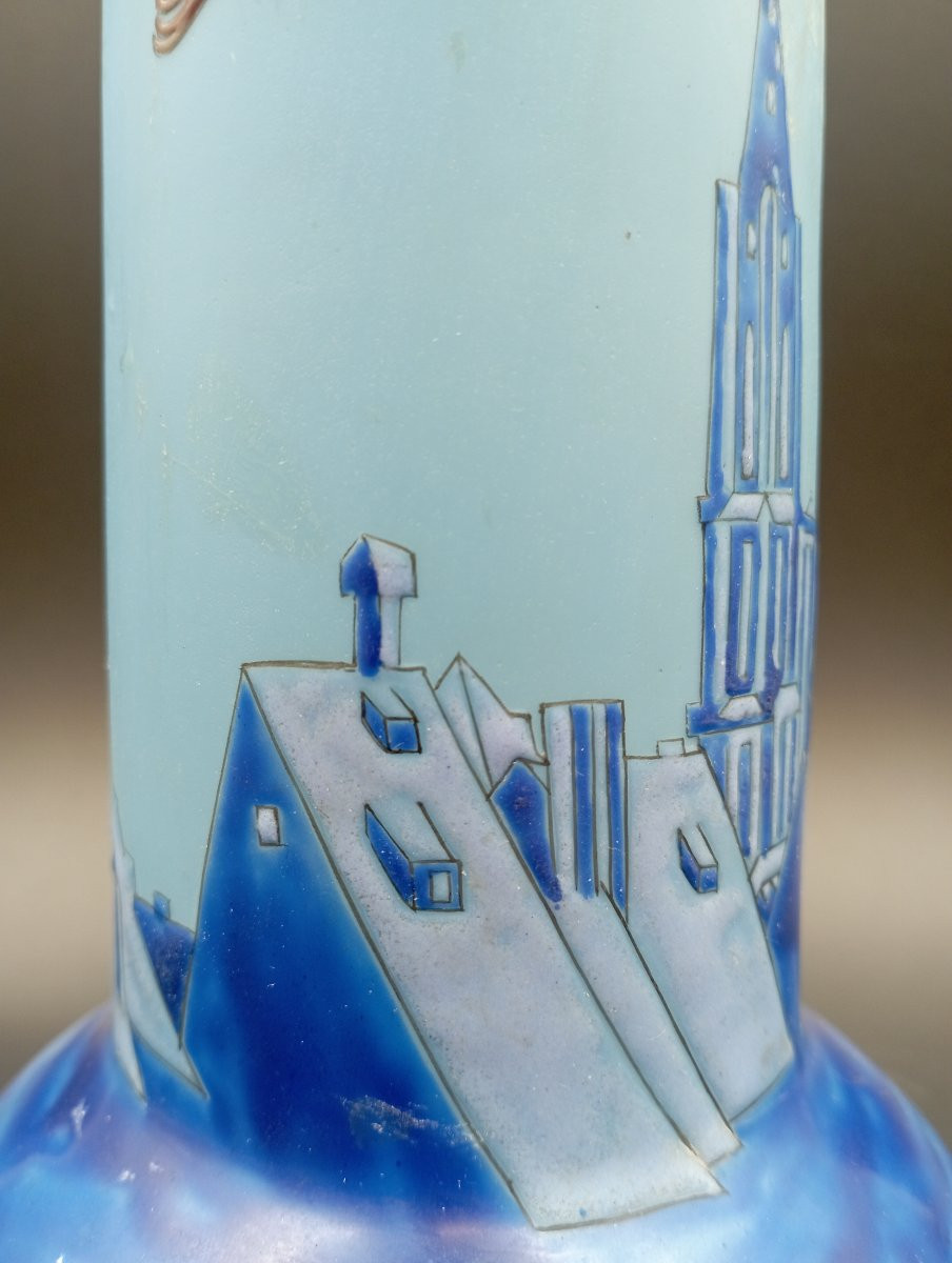 Vase verre émaillé Emile Gallé-photo-3