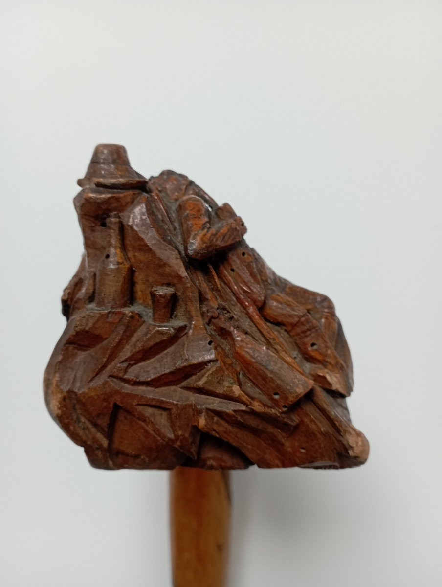 Folk Art Cane "hunter Resting"-photo-4