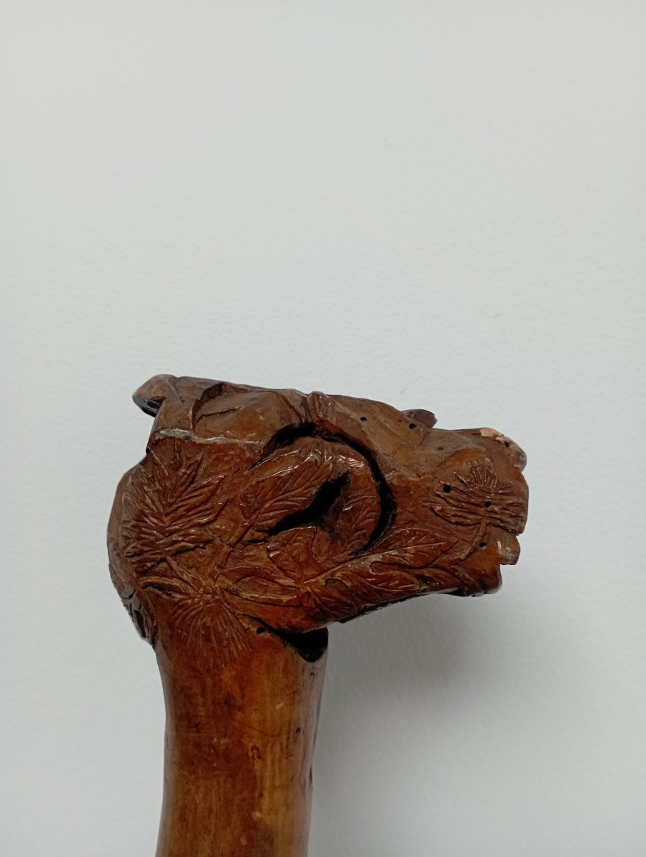 Folk Art Cane "hunter Resting"-photo-4