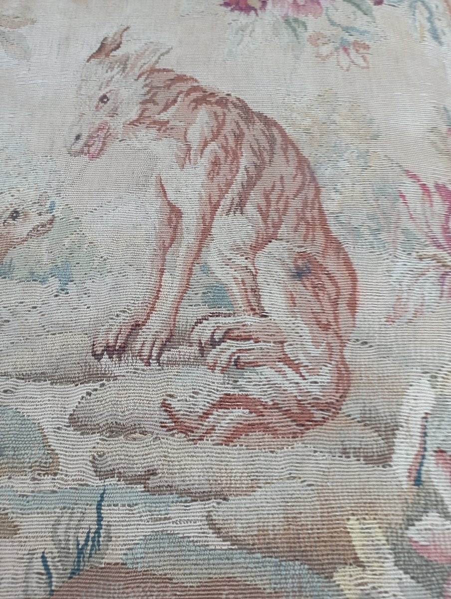 Gilded Wood Stool With Aubusson Tapestry-photo-1