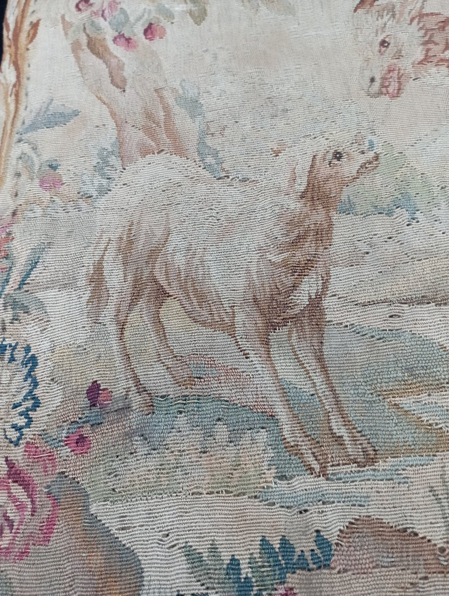 Gilded Wood Stool With Aubusson Tapestry-photo-2