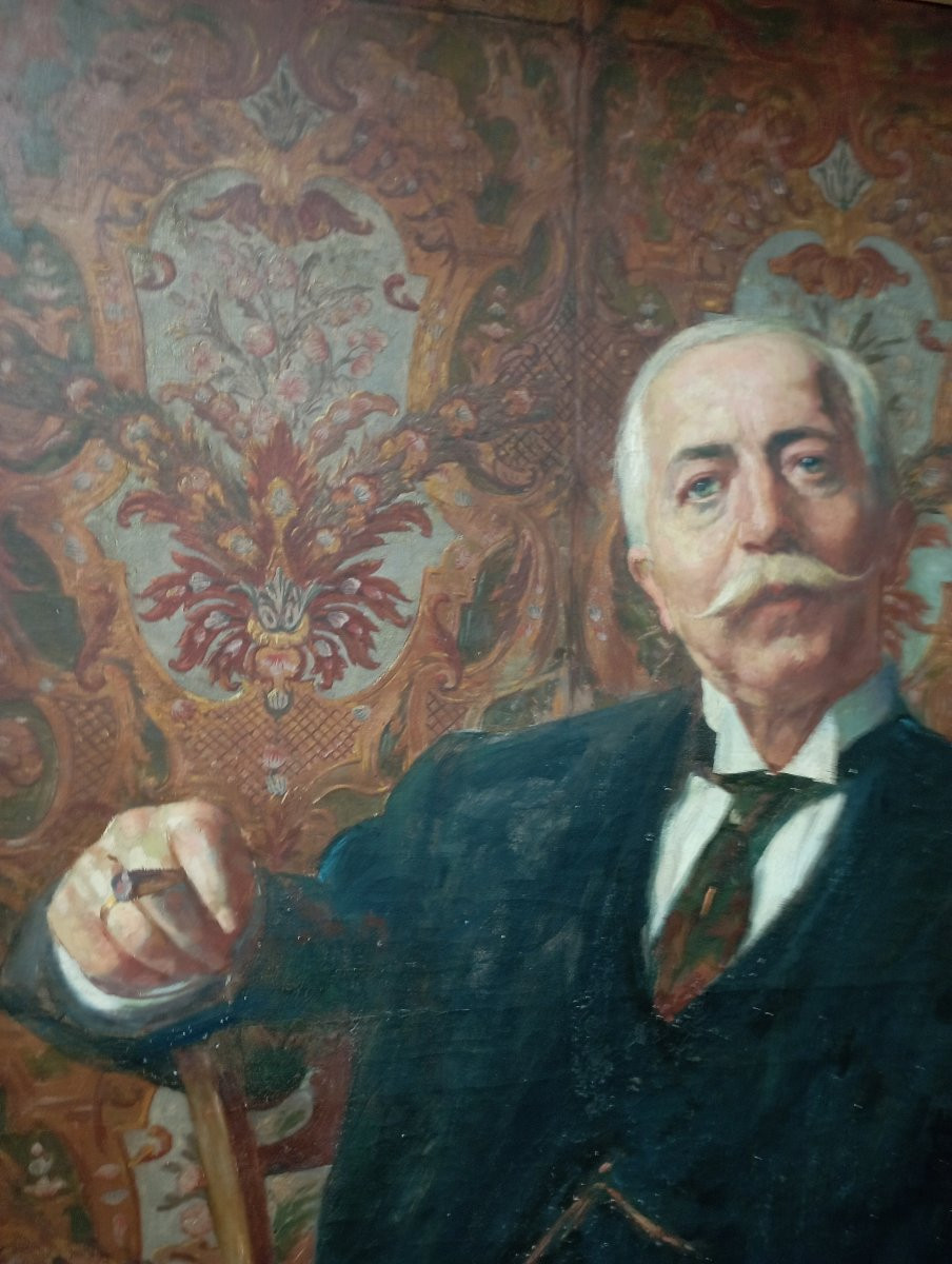 Oil On Canvas Portrait Of Jean Mayné-photo-7
